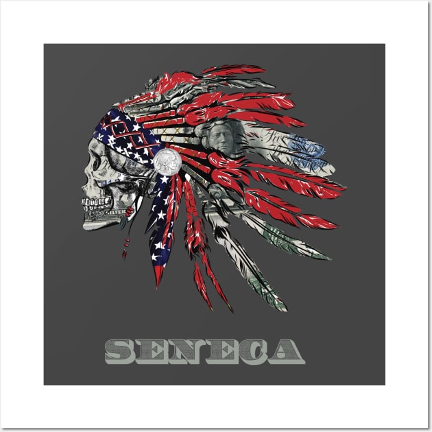 Seneca Native American Indian Flag Money Headress Wall Art by The Dirty Gringo